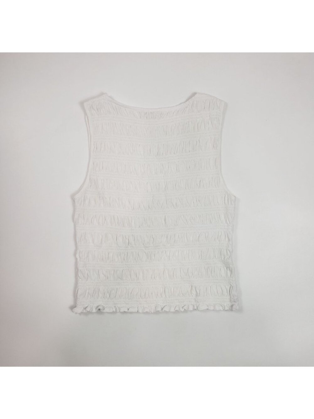 Madewell Smocked Boatneck Tank Top White Women’s Medium Sleeveless Blouse - Picture 9 of 16